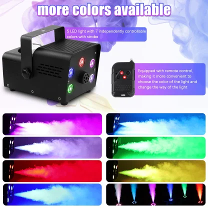 U'King 500W Machine à brouillard 5 pièces RGB LED perles Machine à fumée pour DJ Disco noël télécommande sans fil brumisateur de scène éjecteur — image 2