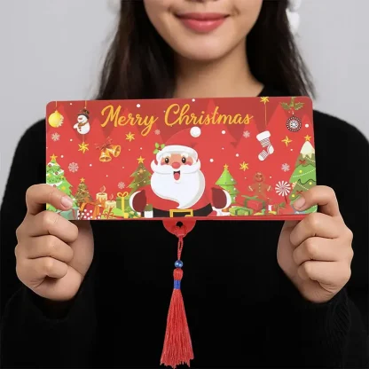 Carte de billets de banque pliante de noël, enveloppe de carte d'argent du père noël, décorations de joyeux noël pour la maison — image 15