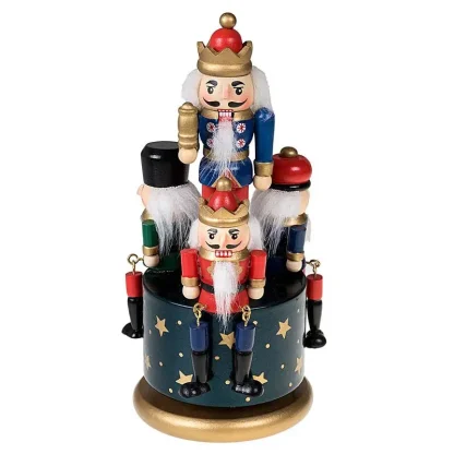 Boîte à musique rotative colorée peinte à la main pour Noël, Casse-Noisette drôle, FigAuckland, Décoration — image 5