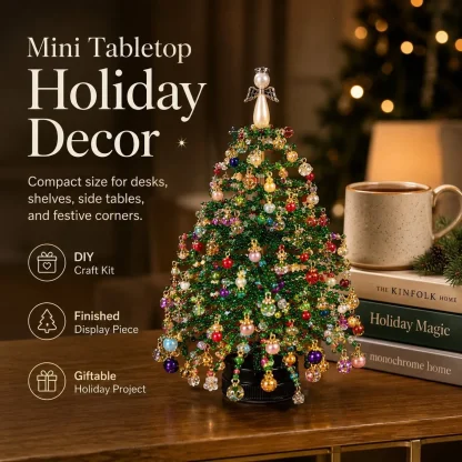 Coffret sapin de Noël en perles à assembler, avec guirlande lumineuse — image 9