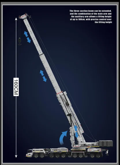 Mould King-Jouet de voiture technique Hurized LTM 17007/17008, camion-grue, modèle d'assemblage de nuit, briques de construction, cadeau de Noël pour enfants, 11200 — image 12