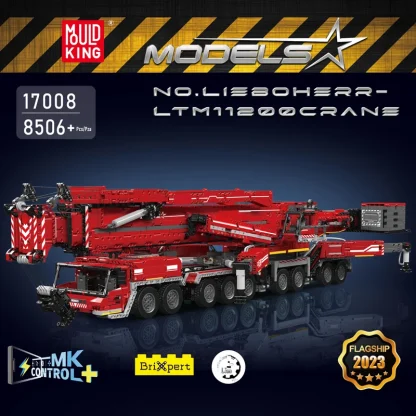 Mould King-Jouet de voiture technique Hurized LTM 17007/17008, camion-grue, modèle d'assemblage de nuit, briques de construction, cadeau de Noël pour enfants, 11200 — image 3