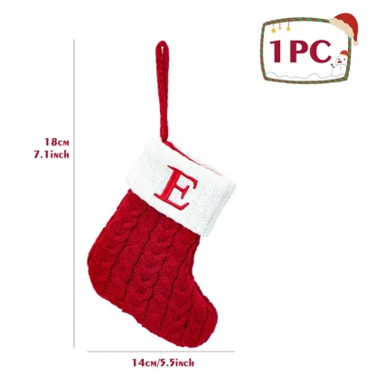 Chaussettes tricotées Alphabet de noël, ornements d'arbre de noël, décorations pour la maison, cadeaux du nouvel an 2025, 2025 — image 34