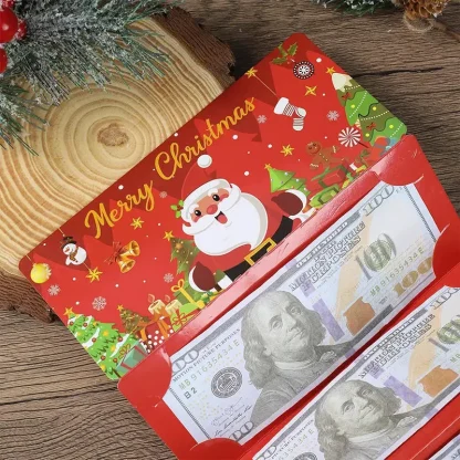 Carte de billets de banque pliante de noël, enveloppe de carte d'argent du père noël, décorations de joyeux noël pour la maison — image 19