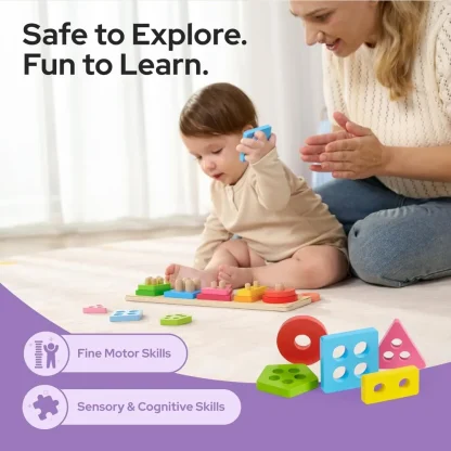 JOYFY – Jouet d'empilage et de tri des formes en bois — image 3