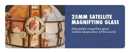 Robotime Globe Lumineux en Bois, Jeu de Puzzle 3D pour Noël, Cadeau pour Adultes, Décoration de Maison, Décoration de Bureau — image 10