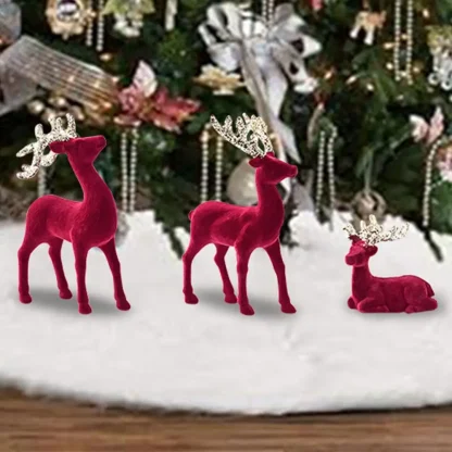 Décoration de noël en forme de renne, 3 pièces, Figurine d'élan, décoration de fête, rétro, fête de noël, pièce maîtresse festive — image 9