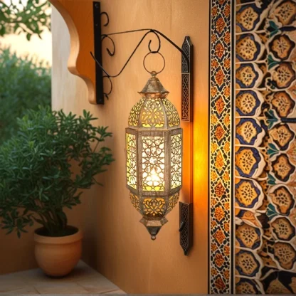 Lanterne marocaine ajourée en métal — image 8