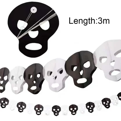 Guirlande fanions d'Halloween en papier, 3 m — image 8