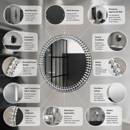 Miroir mural rond 60 cm — image 4