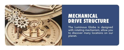 Robotime Globe Lumineux en Bois, Jeu de Puzzle 3D pour Noël, Cadeau pour Adultes, Décoration de Maison, Décoration de Bureau — image 12