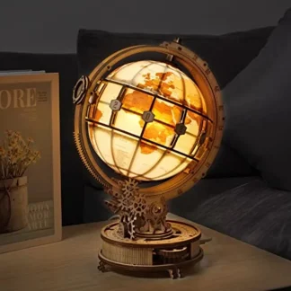 Robotime Globe Lumineux en Bois, Jeu de Puzzle 3D pour Noël, Cadeau pour Adultes, Décoration de Maison, Décoration de Bureau