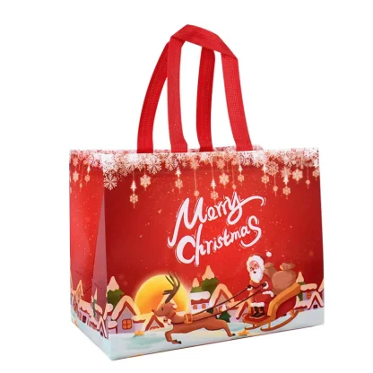 Sac cadeau de Noël Père Noël et bonhomme de neige — image 4