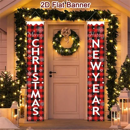 Bannière de porte de noël, Couplet de porte, décoration de joyeux noël pour la maison, décor de noël, nouvel an 2025, 2025 — image 5
