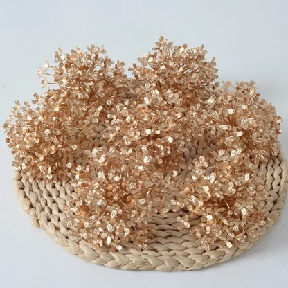 Têtes de fleurs d'hortensia artificielles dorées, fausses fleurs, décoration d'intérieur, décoration de Noël, accessoires du Nouvel An, 1 pièce, 3 pièces, 5 pièces — image 8
