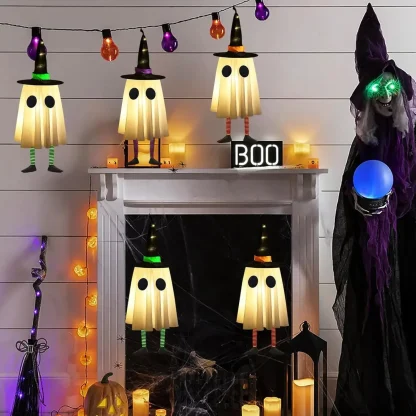 Fantômes et chapeaux de sorcière lumineux à suspendre — image 14