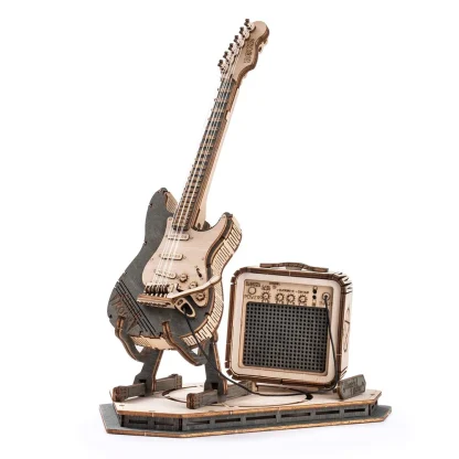 Robotime – Guitare électrique, puzzle 3D en bois