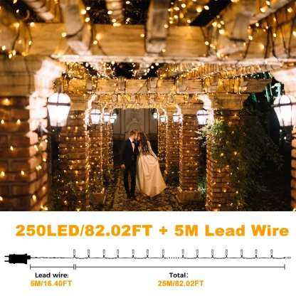 Guirlande lumineuse 25 m – 250 LED blanc chaud — image 6