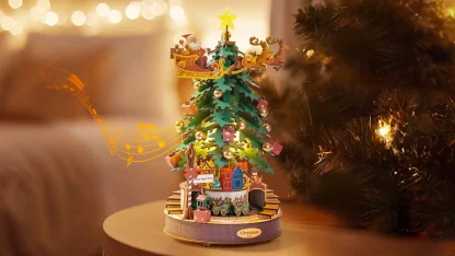 Rolife – Boîte à musique sapin de Noël lumineuse, puzzle 3D — image 8