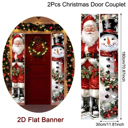 Bannière de porte de noël, Couplet de porte, décoration de joyeux noël pour la maison, décor de noël, nouvel an 2025, 2025 — image 15