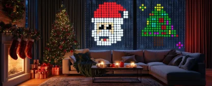 1/2 pièces rideaux lumineux intelligents RGB rideau chaîne lumières avec App synchronisation de musique à distance dynamique bricolage pour intérieur extérieur décoration murale de noël — image 12