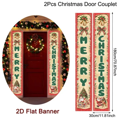 Bannière de porte de noël, Couplet de porte, décoration de joyeux noël pour la maison, décor de noël, nouvel an 2025, 2025 — image 8