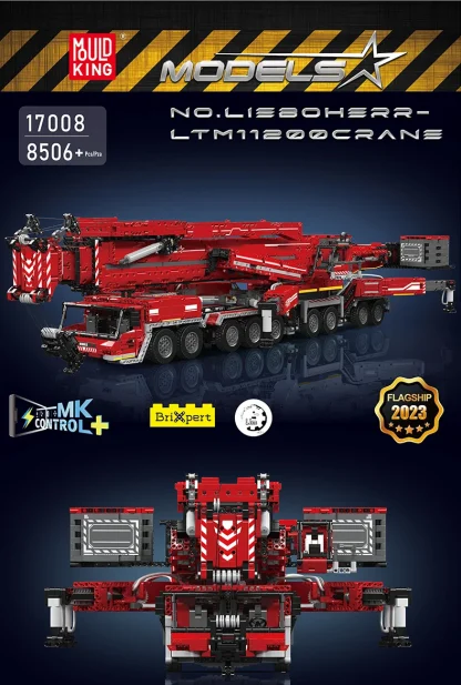 Mould King-Jouet de voiture technique Hurized LTM 17007/17008, camion-grue, modèle d'assemblage de nuit, briques de construction, cadeau de Noël pour enfants, 11200 — image 18