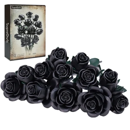Ensemble de blocs de construction de Bouquet de Roses, fleurs artificielles, décoration de maison, briques florales de mariage, jouets, cadeau de noël, de saint-valentin pour adultes — image 7