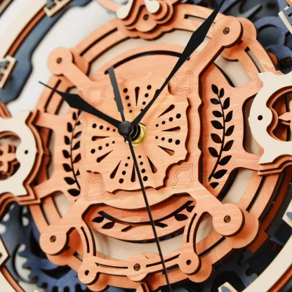 Robotime Horloge Murale Romantique 3D en Bois, Puzzle IQ, Ensemble de Blocs de Construction pour Enfants et Adultes, Cadeau de Noël — image 3
