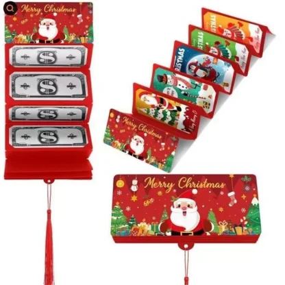 Carte de billets de banque pliante de noël, enveloppe de carte d'argent du père noël, décorations de joyeux noël pour la maison — image 11