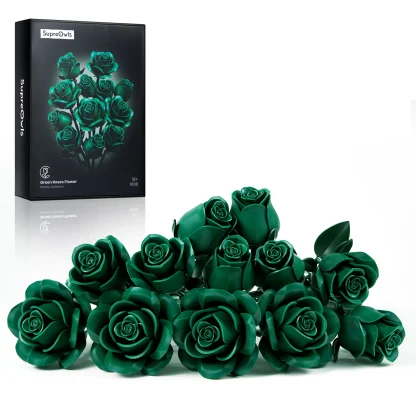 Ensemble de blocs de construction de Bouquet de Roses, fleurs artificielles, décoration de maison, briques florales de mariage, jouets, cadeau de noël, de saint-valentin pour adultes — image 11