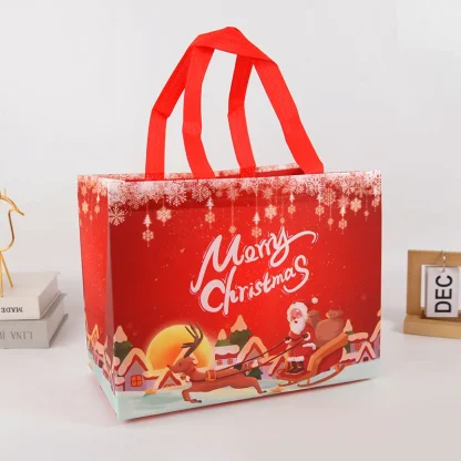 Sac cadeau de Noël Père Noël et bonhomme de neige — image 8