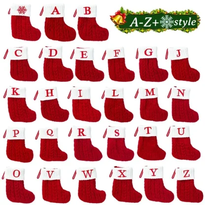 Chaussettes tricotées Alphabet de noël, ornements d'arbre de noël, décorations pour la maison, cadeaux du nouvel an 2025, 2025 — image 43