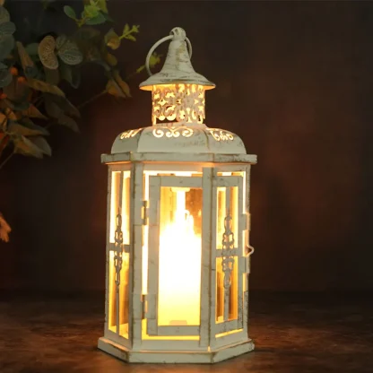 Porte-bougie Portable d'extérieur, lanterne, décoration de maison, cadeau de chambre à coucher, poignée suspendue pour table de noël, décoration — image 13
