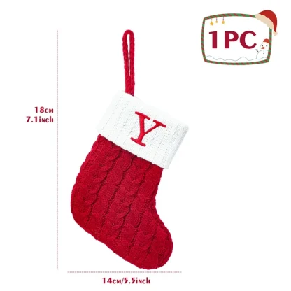 Chaussettes tricotées Alphabet de noël, ornements d'arbre de noël, décorations pour la maison, cadeaux du nouvel an 2025, 2025 — image 9