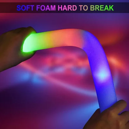 102 pièces LED bâtons de mousse Tube de joie baguettes de bâton de mariage 3 Modes clignotant bâton stroboscopique brille dans la nuit fête fournitures de noël — image 5