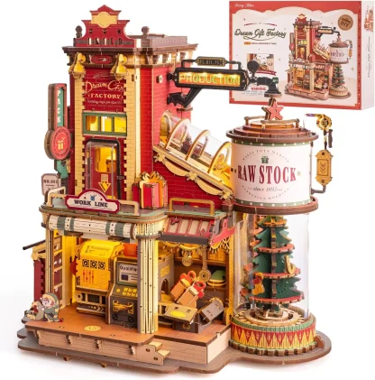 Robotime – Boîte à musique carrousel, puzzle 3D en bois
