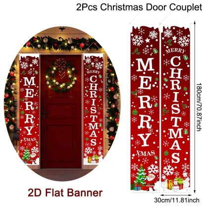 Bannière de porte de noël, Couplet de porte, décoration de joyeux noël pour la maison, décor de noël, nouvel an 2025, 2025 — image 18