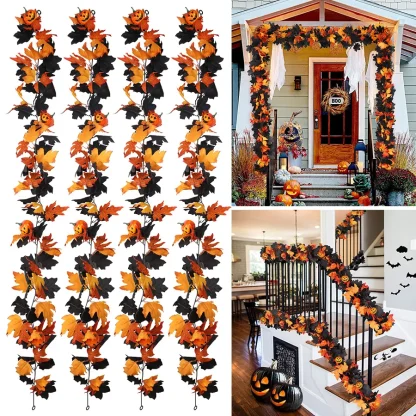 Guirlande de feuilles noires et citrouilles 3D — image 5