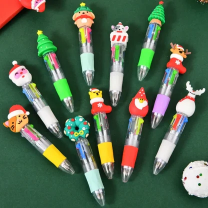 5 à 100 stylos à bille de Noël, 4 couleurs, avec motif de dessin animé, idéal comme cadeau pour les fêtes de Noël, les carnavals, le Nouvel An et la veille de Noël. — image 6