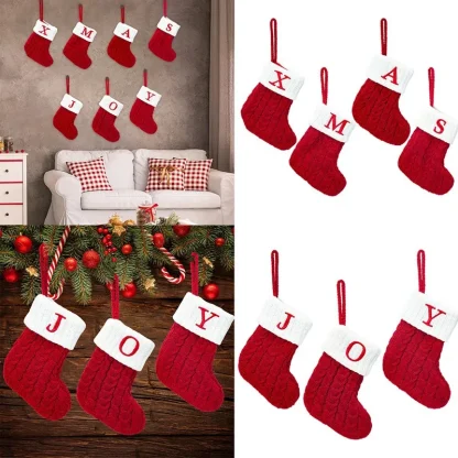 Chaussettes tricotées Alphabet de noël, ornements d'arbre de noël, décorations pour la maison, cadeaux du nouvel an 2025, 2025 — image 44