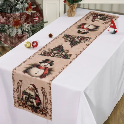 Chemin de Table de noël du père noël, décoration de joyeux noël pour la maison, décor de Table de fête de noël 2025, nouvel an 2026 — image 6