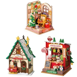Kits de construction de maisons miniatures Rolife, kit de maison miniature DIY, décoration de cheminée de Noël pour adultes, cadeau de Noël