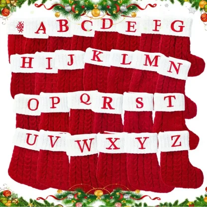 Chaussettes tricotées Alphabet de noël, ornements d'arbre de noël, décorations pour la maison, cadeaux du nouvel an 2025, 2025 — image 37