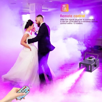 U'King 1500W Machine à fumée RGB 6 LED Machine à brouillard avec télécommande pour DJ Disco fête noël effet de scène brumisateur Machine — image 4