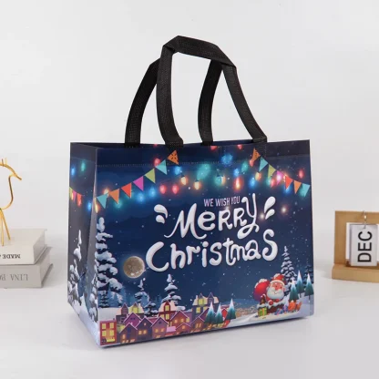 Sac cadeau de Noël Père Noël et bonhomme de neige — image 9