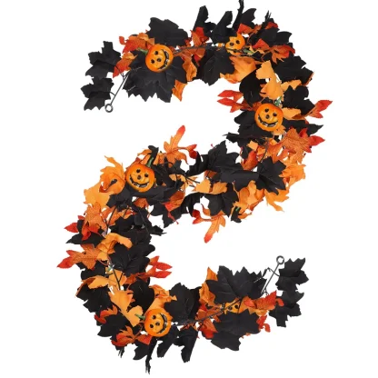 Guirlande de feuilles noires et citrouilles 3D — image 15