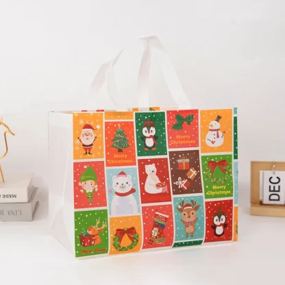 Sac cadeau de Noël Père Noël et bonhomme de neige — image 12