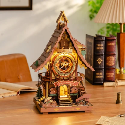 Robotime ROKR – Horloge coucou mécanique, puzzle 3D en bois — image 4