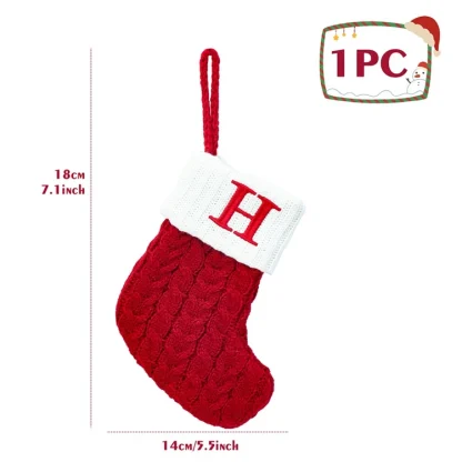 Chaussettes tricotées Alphabet de noël, ornements d'arbre de noël, décorations pour la maison, cadeaux du nouvel an 2025, 2025 — image 23